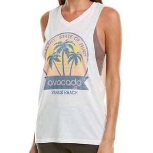 Avocado Activewear Muscle Tee Shirt Sunset White